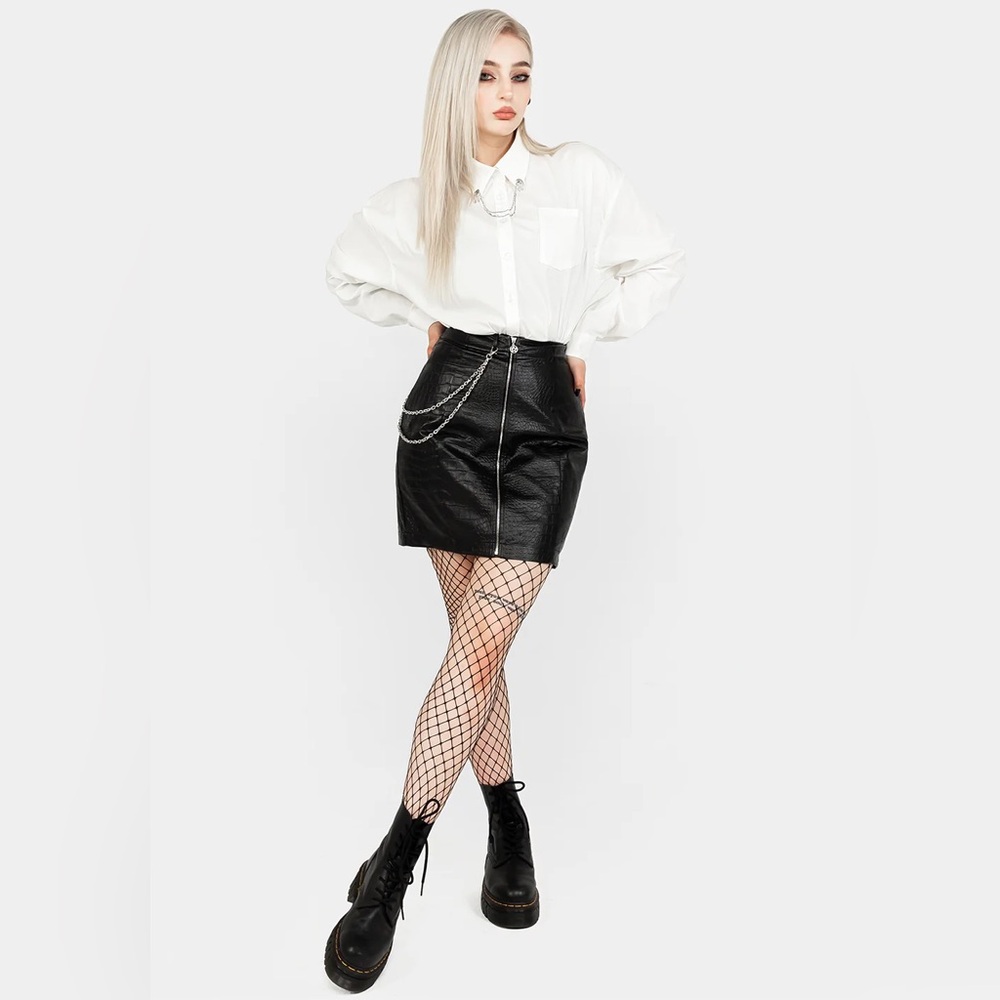 Disturbia Antrum Zip Front Mini Skirt